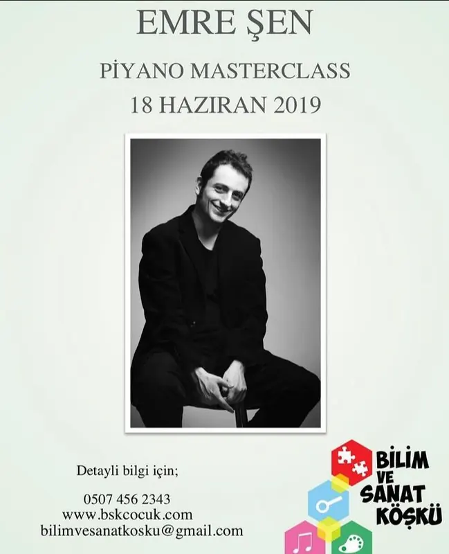 Emre Şen Piyano Masterclass afişi, 18 Haziran 2019
